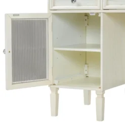 ModernLuxe Makeup Vanity Desk With Flip-Top Mirror, Stool, Drawer & Cabinet, White Vanity Table Dressing Table Multi-Functional Computer Writing Desk -Baxton Studio Sale Shop GUEST 4dbd0233 7e31 4e02 bf34 91afe44f5381