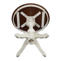 30" Round Top Pedestal Dining Table Antiqued Almond/Espresso – International Concepts