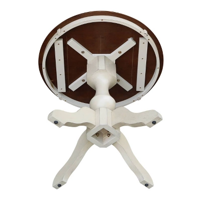 30" Round Top Pedestal Dining Table Antiqued Almond/Espresso – International Concepts 1 30" Round Top Pedestal Dining Table Antiqued Almond/Espresso – International Concepts