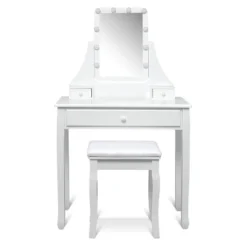 Tangkula Make-Up Vanity Table Dresser Set W/LED Light & Padded Stool -Baxton Studio Sale Shop GUEST 4e1e7f15 03ed 4f74 95f1 92b83b6326c7