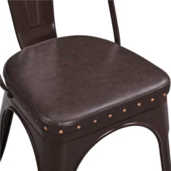 Yaheetech Pack Of 4 Stackable Industrial Style Vintage Riveted Metal Dining Chairs, For Indoor Outdoor Bistro Cafe -Baxton Studio Sale Shop GUEST 4e922931 62ff 491d 9b2e f77d9a715cc7