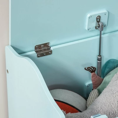 Qaba Kids Toy Chest Wooden Toy Storage Box Organizer Chest With Magnetic Hinge, Large Chest Space, & Groove Handle 4 Qaba Kids Toy Chest Wooden Toy Storage Box Organizer Chest With Magnetic Hinge, Large Chest Space, & Groove Handle - Image 4