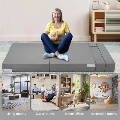 Olding Sofa Bed, Foldable Couch Bed With Pillow, Convertible Sleeper Chair Mattress, Futon Floor Couch With Memory Foam Washable Cover, Gray 5 Olding Sofa Bed, Foldable Couch Bed With Pillow, Convertible Sleeper Chair Mattress, Futon Floor Couch With Memory Foam Washable Cover, Gray - Image 5