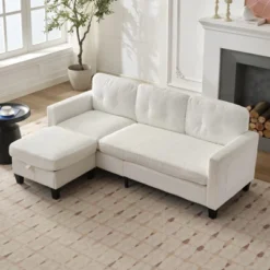 Mjkone 76" Convertible L-Shaped Sectional Sofa With Storage Ottoman,Corduroy 3-Seater Couch 23 Mjkone 76" Convertible L-Shaped Sectional Sofa With Storage Ottoman,Corduroy 3-Seater Couch -Baxton Studio Sale Shop GUEST 4ecdb1c6 a7cd 419e a49f 1e722d510aea