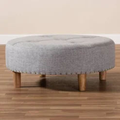 Baxton Studio Vinet Natural Wood Cocktail Ottoman Gray: Modern Upholstered Round Coffee Table, 250lb Capacity 10 Baxton Studio Vinet Natural Wood Cocktail Ottoman Gray: Modern Upholstered Round Coffee Table, 250lb Capacity -Baxton Studio Sale Shop GUEST 4f25cff3 a067 4bbd 8fa4 714cbab24d8a