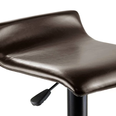 Set Of 2 Paris Airlift Adjustable Swivel Stool With Faux Leather Seat And Black Metal Base Espresso/Black - Winsome 1 Set Of 2 Paris Airlift Adjustable Swivel Stool With Faux Leather Seat And Black Metal Base Espresso/Black - Winsome