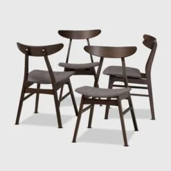 Set Of 4 Britte Fabric Upholstered Wood Dining Chairs - Baxton Studio -Baxton Studio Sale Shop GUEST 4f6f5b57 0f68 43c2 99ed df3a7cbae295