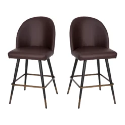 Flash Furniture Lyla Set Of 2 Commercial Modern Armless Counter Stools With Contoured Backrests, Steel Frames And Footrests-Set Of 2 -Baxton Studio Sale Shop GUEST 5065b943 54fa 404f 8959 ca6285dad524