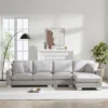 5-Seat L-Shaped Chenille Oversized Sectional Sofa Set With 2 Free Pillows, 4W-ModernLuxe