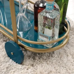 Coral Cape Bar Cart With Metal And Glass Satin Gold - Sauder -Baxton Studio Sale Shop GUEST 50c204ec 2695 4778 acab a285061c3c08