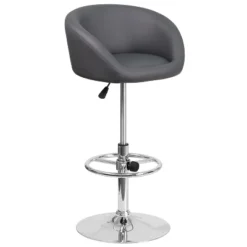 Merrick Lane Bucket Seat Bar And Dining Stool Modern Stool With 360 Swivel, Adjustable Height And Metal Footrest -Baxton Studio Sale Shop GUEST 50dcba7e 4d31 4b4f ae33 7de46f42f337