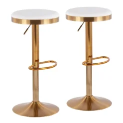 Set Of 2 Dakota Glam Adjustable Barstools - LumiSource -Baxton Studio Sale Shop GUEST 510e6229 8cca 4551 8e09 121ed8203ba7