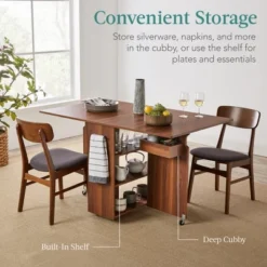 Best Choice Products Multipurpose Folding Table W/ Built-in Wheels, 3 Storage Shelves, Cubby, Carrying Handle -Baxton Studio Sale Shop GUEST 5141e84d bf19 4c65 a944 35fbacd4284d