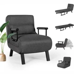 TYBOATLE Convertible Chair Bed Sleeper For Adults With 5-Position Adjustable Backrest & Pillow, Comfy Single Futon Sofa Bed For Apartment, Office -Baxton Studio Sale Shop GUEST 5150aebc 2373 412e a927 8ba4f415a526