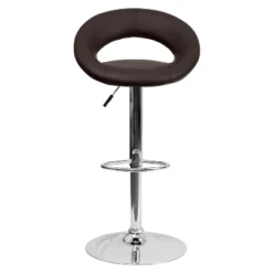 Flash Furniture Contemporary Vinyl Rounded Orbit-Style Back Adjustable Height Barstool With Chrome Base -Baxton Studio Sale Shop GUEST 515c3458 4eca 4a72 aabf 3a9289a2677d