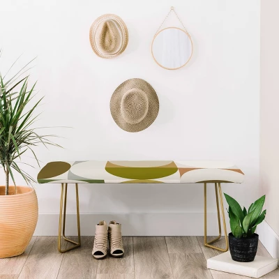 The Old Art Studio Mid-Century Bench White/Gold - Deny Designs 2 The Old Art Studio Mid-Century Bench White/Gold - Deny Designs - Image 2