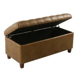 Ainsley Button Tufted Storage Bench Faux Leather - HomePop -Baxton Studio Sale Shop GUEST 516910d4 4fc4 4d21 b9a1 37a58e88270e