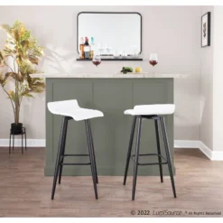 Set Of 2 Ale Faux Leather/Steel Barstools Black/White - LumiSource -Baxton Studio Sale Shop GUEST 516dc014 3eb6 4ba7 be39 5f75511a6205