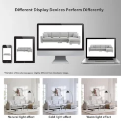 5-Seat L-Shaped Chenille Oversized Sectional Sofa Set With 2 Free Pillows, 4W-ModernLuxe -Baxton Studio Sale Shop GUEST 518c749a c57e 4c40 a7f2 49684dc69587