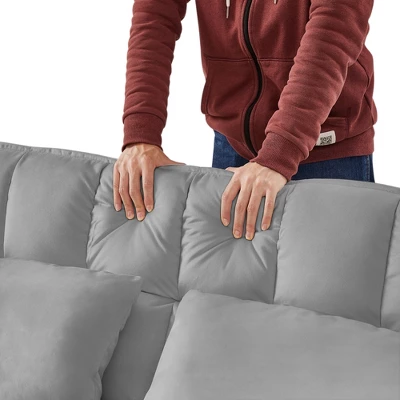 TiranisuBest Grey 3-in-1 Sectional Sofa Bed With Pull-Out Function, Adjustable Backrest, And Side Pocket, Ideal For Compact Spaces 3 TiranisuBest Grey 3-in-1 Sectional Sofa Bed With Pull-Out Function, Adjustable Backrest, And Side Pocket, Ideal For Compact Spaces - Image 3