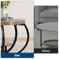 Garvee Round Coffee Table 30" Center Table, 2-Tier Coffee Table Industrial With Adjustable Feet And Designed Wood Grain, Easy Assemble 9 Garvee Round Coffee Table 30" Center Table, 2-Tier Coffee Table Industrial With Adjustable Feet And Designed Wood Grain, Easy Assemble -Baxton Studio Sale Shop GUEST 51b6a83c bec0 4713 b963 567adbdd6bd6