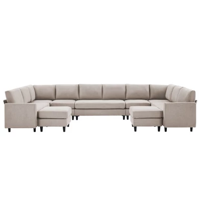 Hyleory Spacious 12-Seater U-Shaped Modular Sofa With Ottomans,Relaxed Style, Reconfigurable Design 18 Hyleory Spacious 12-Seater U-Shaped Modular Sofa With Ottomans,Relaxed Style, Reconfigurable Design - Image 18
