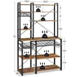 Yaheetech 71"H Large Baker's Rack With Hutch And Wine Rack 9 Yaheetech 71"H Large Baker's Rack With Hutch And Wine Rack -Baxton Studio Sale Shop GUEST 51edf677 c889 476b 88dd 00e6d6f052f8