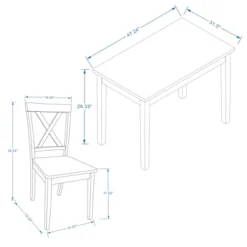 Glenwillow Home 48" Wood Dining Table + X-Back Dining Chairs Dining Set (3-Piece Or 5-Piece Set) -Baxton Studio Sale Shop GUEST 51ff5558 9a6d 402b ba30 2e56e51634d6