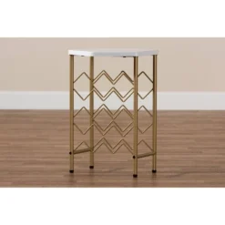 Phoebe Metal Wine Rack With Faux Marble Tabletop Gold - Baxton Studio -Baxton Studio Sale Shop GUEST 5224cb1c 51c0 45c0 8f23 06d07e9cc082