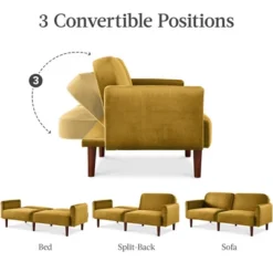 Best Choice Products Curved Convertible Futon, Velvet Fabric Split-Back Sleeper Bed -Baxton Studio Sale Shop GUEST 5229ff70 3b8d 4fc4 af82 07c3aed18c76