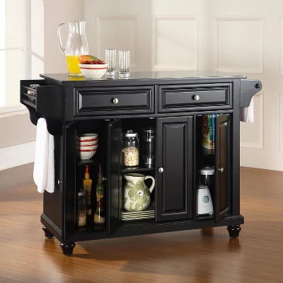 Cambridge Black Granite Top Full Size Kitchen Island/Cart - Crosley 2 Cambridge Black Granite Top Full Size Kitchen Island/Cart - Crosley - Image 2