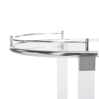 Lennon Acrylic Bar Trolley - Chrome - Safavieh 1 Lennon Acrylic Bar Trolley - Chrome - Safavieh