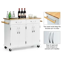 Costway Kitchen Trolley Island Utility Cart Wood Top Rolling Storage Cabinet Drawers White -Baxton Studio Sale Shop GUEST 5272ba4f eebc 43c1 bb93 f2744e9016d6