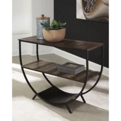 Lamoney Sofa And Console Table Gray/White/Brown - Signature Design By Ashley