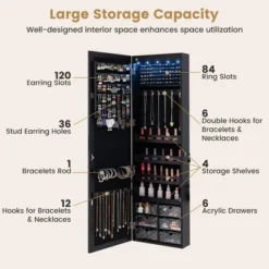 Tangkula Jewelry Armoire W/ Full-Length Mirror W/ Built-in LED Lights Hooks Shelves -Baxton Studio Sale Shop GUEST 53048868 c4dd 449f b8f8 143e1e6c1e96