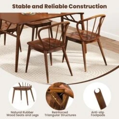 Costway Wooden Dining Chair Set Of 2/4 With High Spindle Back Rubber Wood Legs Wide Seat -Baxton Studio Sale Shop GUEST 53858617 9907 4518 8afa 24f9e6c36408