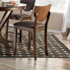 Set Of 2 Raven Padded Seat Counter Height Barstools Walnut - HOMES: Inside + Out