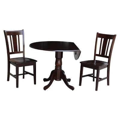 42" Dual Drop Leaf Dining Table With 2 San Remo Splat Back Chairs - International Concepts 5 42" Dual Drop Leaf Dining Table With 2 San Remo Splat Back Chairs - International Concepts - Image 5