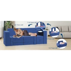 Kids Couch For Building Fort Toy,22pcs DIY Toddler Sofa,Velvet Toddler Futon Sofa Bed For Playroom, Bedroom,Grey 28 Kids Couch For Building Fort Toy,22pcs DIY Toddler Sofa,Velvet Toddler Futon Sofa Bed For Playroom, Bedroom,Grey -Baxton Studio Sale Shop GUEST 53b08d76 47bc 4a1f bfed 946543237279