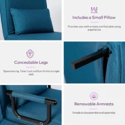 TYBOATLE Convertible Chair Bed Sleeper For Adults With 5-Position Adjustable Backrest & Pillow, Comfy Single Futon Sofa Bed For Apartment, Office -Baxton Studio Sale Shop GUEST 53c2b3f6 bc41 4536 a199 27f71d1d838a