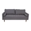 Emma And Oliver Upholstered Mid-Century Modern Pocket Spring Sofa With Wooden Legs And Removable Back Cushions