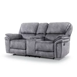 MiBasics 79" Breezenight Transitional Manual Reclining Loveseat: Palomino Upholstery, Cup Holders -Baxton Studio Sale Shop GUEST 53f281ca b189 4dbe b5e8 eab333e7952b