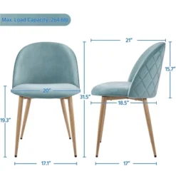 Yaheetech Pack Of 2 Velvet Dining Chairs With Backrest Metal Legs For Kitchen Dining Room -Baxton Studio Sale Shop GUEST 54036a70 28fc 4dd1 8f72 ae67c593d697