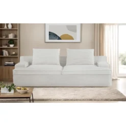NicBex Couches For Living Room Oversized 4 Seater Couch Corduroy Fabric Upholstered Sofa Wide Armrests Compressed Sofa In A Box, No Assembly -Baxton Studio Sale Shop GUEST 54259920 9d89 4adc b762 a4b3a1e4d2d0