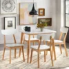 5pc Perla Dining Set White/Natural - Buylateral