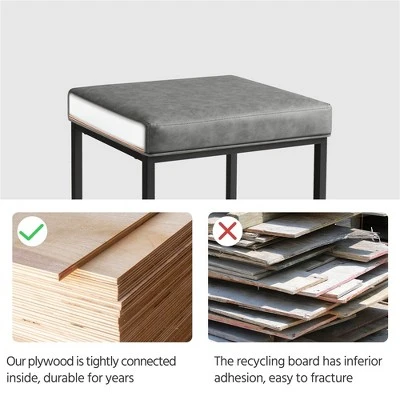 Yaheetech 24" H Backless Upholstered Bar Stools Set Of 2 For Kitchen Counter 6 Yaheetech 24" H Backless Upholstered Bar Stools Set Of 2 For Kitchen Counter - Image 6