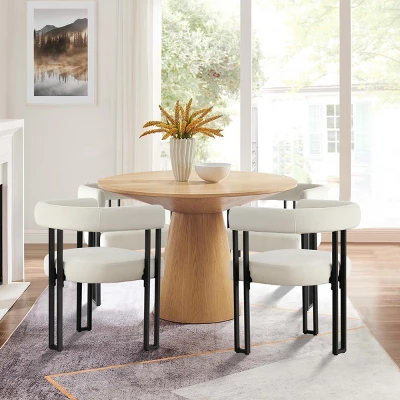 Velvet Dining Chairs Set Of 4, Upholstered Accent Armchairs With Geometric Black Metal Legs For Kitchen Or Dining Room - Maison Boucle 9 Velvet Dining Chairs Set Of 4, Upholstered Accent Armchairs With Geometric Black Metal Legs For Kitchen Or Dining Room - Maison Boucle - Image 9