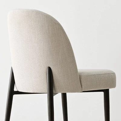 Upholstered Dining Chairs With Linen Blend Fabric And Metal Legs, Modern Armless Side Chairs For Dining Room-Maison Boucle 6 Upholstered Dining Chairs With Linen Blend Fabric And Metal Legs, Modern Armless Side Chairs For Dining Room-Maison Boucle - Image 6