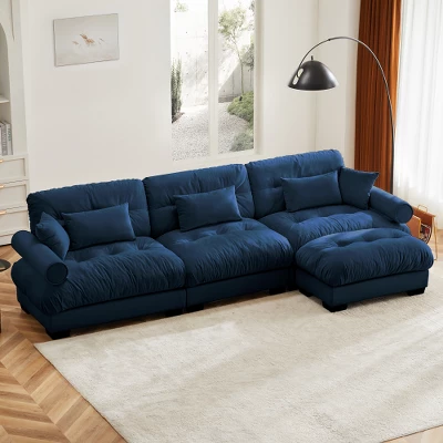 Christopher Knight Home Clare Modular Oversized Button Tufted Velvet Sectional Sofa With Movable Ottomans 1 Christopher Knight Home Clare Modular Oversized Button Tufted Velvet Sectional Sofa With Movable Ottomans