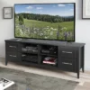 Jackson Extra Wide Drawer TV Stand For TVs Up To 80" Black - CorLiving